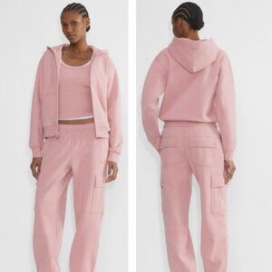 Aritzia TNA Cozy Mega Fleece Cargo Straight Wide Leg Pocket Sweat Pants Oversize